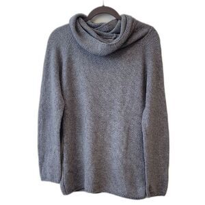 Benedetta B Merino Wool Cashmere Cowl Neck Sweater Gray Size L Quiet Luxury